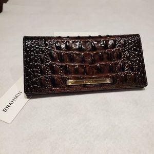 NWT BRAHMIN ADY WALLET COCOA MELBOURNE